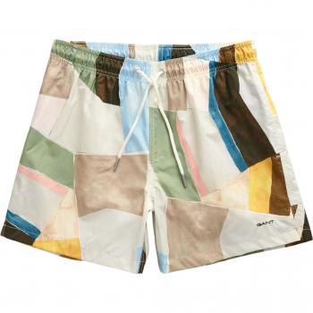Gant Art Printed Swim Shorts for Men - Yellow XL