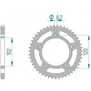 Couronne 35104-47 Acier #420 pour Aprilia RS 50 1999-2002 | Aprilia RS 50 2003-2005 | Aprilia Tuono 50 2003-2005