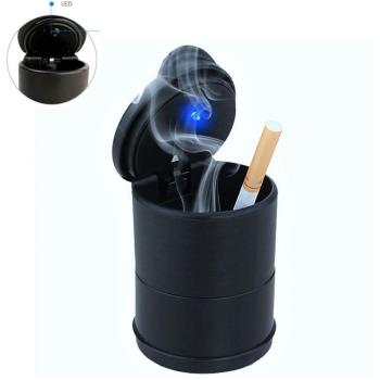 SZCSY Cenicero del coche - Cenicero negro sin humo - Coche del coche del Portable del LED Auto Cig de la oficina Cenicero de vehículos