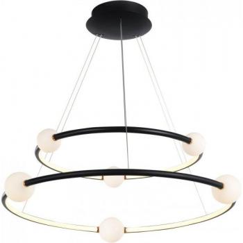 Lámpara colgante moderna Lozanna Negra y Rosa, LED, Blanco Cálido 3000K, 4600lm, Regulable