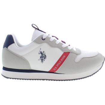 U.S. Polo Assn. White Polyester Sneaker - EU45/US12, Male, Multicolor, Size: 12 US with Contrasting Details