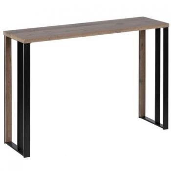 Consola Negra Natural de Hierro y Madera MDF 110 x 30 x 75 cm