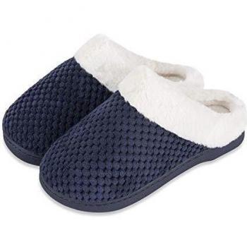 Zapatillas Casa para Mujer CáLido Pantuflas de Memory Foam con Forro de Felpa Cómodas Antideslizante para Interiores y Exteriores