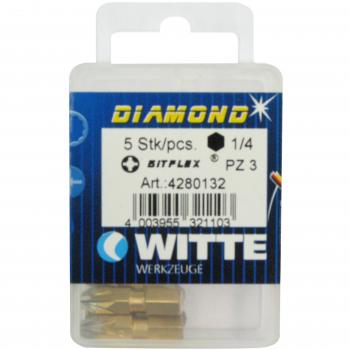 Witte 428013 - Puntas en cajita de plástico, largo 25 mm, tipo: PZ 3 DIAMOND FLEX