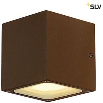 Aplique de exterior SLV Sitra Cube, marrón óxido