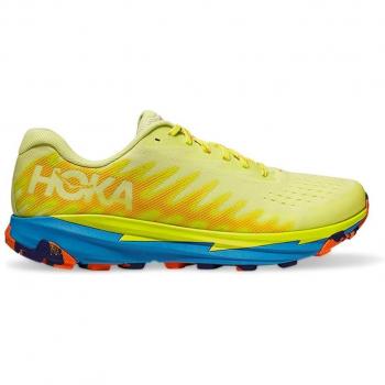 Hoka Torrent 3 Zapatillas de trail running para hombre, color amarillo fluorescente, naranja y azul, talla 44(2/3)