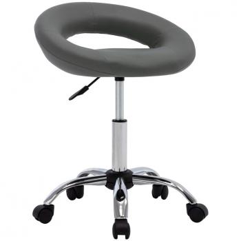 Silla de Trabajo con Ruedas Cuero Sintético Gris VidaXL