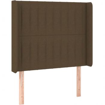 Cabecera de oreja marrón oscuro 83x16x118/128 cm Tela Vidaxl