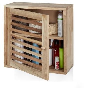 Armario de Baño Colgante Natural de Nogal con Cierre Magnético, 2 Niveles, 42 x 42 x 18 cm