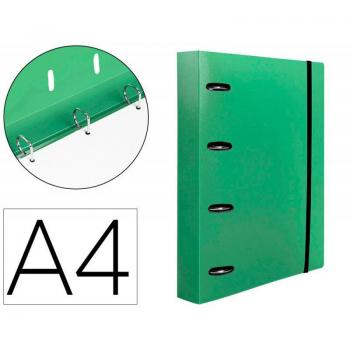 Carpeta con recambio Liderpapel A4 cuadro 5mm 100 hojas 80g polipropileno 4 anillas 25mm color verde