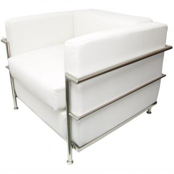 PIQUERAS Y CRESPO Modelo Nerpio - Sofa de Modulo/espera de una plaza - Tapizado en similpiel color blanco