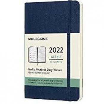 Agenda Semanal 2022 Moleskine Pocket Tapa Blanda Azul Zafiro 12 Meses 144 Páginas