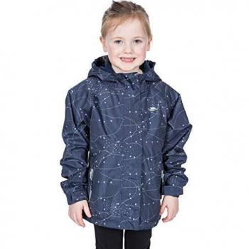 Trespass Vilma Chaqueta Impermeable con Capucha crecida, Infantil, Azul Marino, 7/8