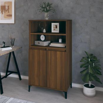Aparador alto de madera contrachapada marrón roble 60x36x110 cm - Mueble de Almacenaje para salón, Buffet, Armario Auxiliar, Armario de Almacenamiento