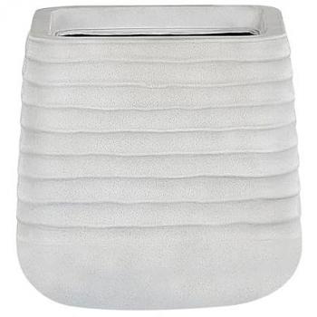 Maceta Grande Cuadrada de Poliresina Color Blancuzco para Jardín al Aire Libre 28 x 27 cm Resistente a Rayos UV Parikia