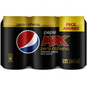 Pepsi MAX Sin Cafeína 330ml - Refresco de Cola con Zero Azúcar y Zero Cafeína - Pack de 12