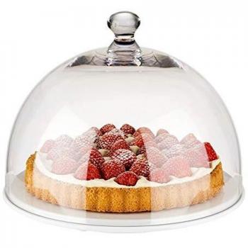 Cubierta Protectora de Alimentos Ø30cm, Altura 22cm, Transparente, Plástico
