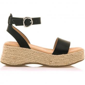 Sandalias de plataforma Mustang Giorgia para mujer en color negro con hebilla al tobillo