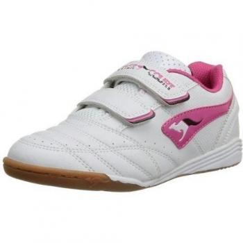 Kangaroos Power Court - Zapatillas de Deportes de Interior de material sintético niña, Blanco