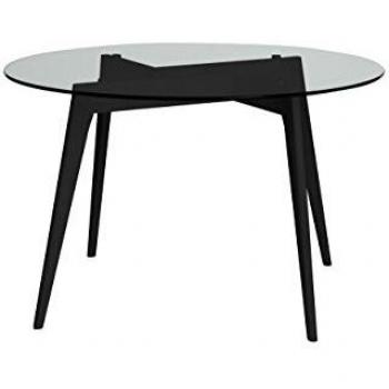 ambiato Janis - Mesa de comedor redonda de 120 cm, color negro