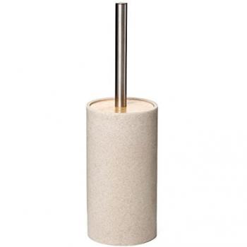 Escobilla de Baño Wc Bora Tatay, Fabricada en Polipropileno Libre de BPA, Cubeta con Interior de Polipropileno, Color Beige, Medidas 9.8 x 9.8 x 32