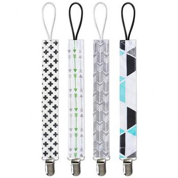 4 pack Algodón Pinza para sujeción del chupete Cadenas para chupetes
