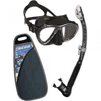Cressi Big Eyes EVO Conjunto Combo de Snorkel, Unisex Adulto, Negro/Negro, Talla Única