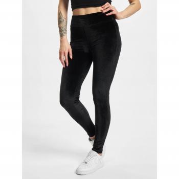 Urban Classics Ladies High Waist Velvet Leggings - Black - XS to 5XL