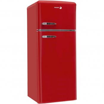 Fagor 3FFV-1455R Frigorífico Dos Puertas Retro 144x55cm Clase E Color Rojo Cíclico Frio Estático