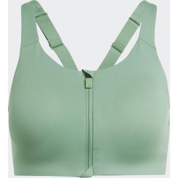 Sujetador deportivo de mujer adidas TLRD Impact Luxe High-Support Zip verde 80B
