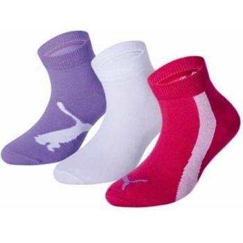 Puma Kids Lifestyle Quarters 3P - Calcetines de deporte con estampado infantil, Multicolor Blanco/Gris/Noir), talla 27-30 EU