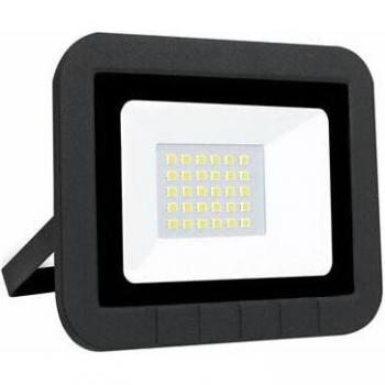 Proyector LED Plano Negro Matel IP65 20W Cálido