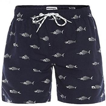 MaaMgic Ropa de Baño para Hombres Bañador para Vacaciones Short de Playa Natación Secado Rápido Piscina Ancla,Azul Marino Cresta,XL