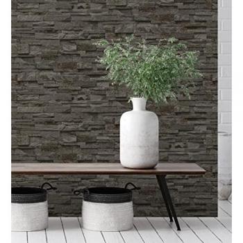 Muestra DIN A4 de Papel Pintado Vinílico Lavable Imitación Muro de Piedra Pizarra Texturizado - Austin Stone 127674 de GAULAN