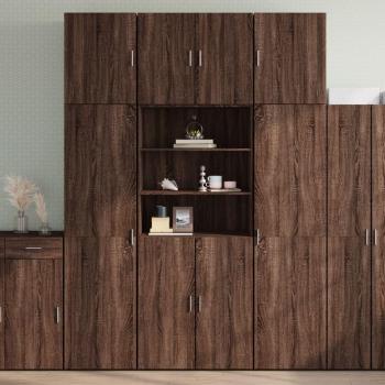 Armario de madera multicapa de Roble Marrón 80x42,5x249 cm