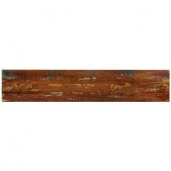 Mesa de recuperación sólida rectangular 140x30x3,8 cm de madera maciza reciclada color marrón