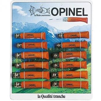 Opinel - Expositor de navajas de carbono con 12 unidades: 4 unidades nº6, 4 unidades nº7 y 4 unidades nº8