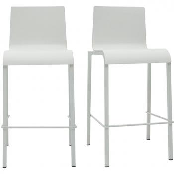 Taburetes de bar modernos apilables blancos A65 cm (lote de 2) KUPA