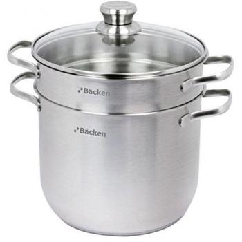 Backen 173024 - olla de cuscús, acero inoxidable, 24 cm, 8 L