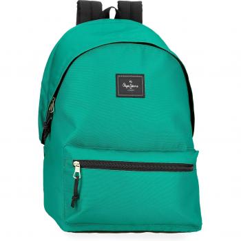 Mochila Pepe Jeans Aris Evergreen unisex porta ordenador con dos compartimentos