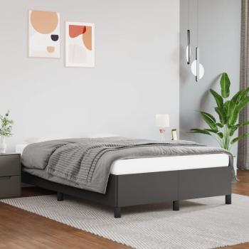 Estructura de cama de cuero sintético gris 120x190 cm