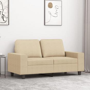 Sofá de 2 plazas de tela color crema 120 cm Vidaxl