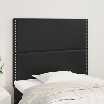 Cabecero 2 piezas negro 90x5x78/88 cm en cuero sintético Vidaxl
