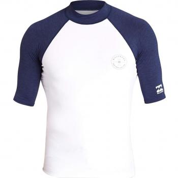 2017 Billabong Rotor Raglan Short Sleeve Rash Vest WHITE C4MY07 Sizes- - ExtraLarge
