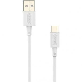 Cable USB-A a USB-C 3A TPE 1m Blanco