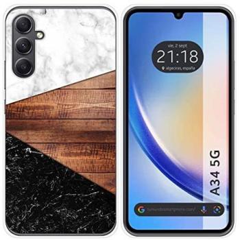 Funda de Silicona Personalizada para Samsung Galaxy A34 5G con Diseño de Mármol 11