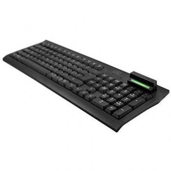 1Life Smart Card -1IFEKBSMTCRDES- Teclado con un lector/escritor de tarjetas, compatible con tarjeta identidad, teclado numerico, USB, layout ES, color negro