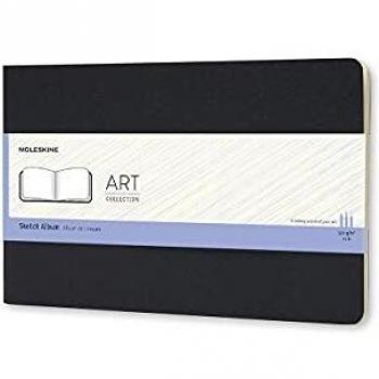 Moleskine - Art Collection, Cuaderno para Dibujo y Bocetos, Tapa Dura, Papel Apto para Bolígrafos, Lápices y Carboncillo, Color Negro, Tamaño Grande 13 x 21 cm, 88 Páginas