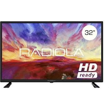 Televisor Led 32 Pulgadas HD, Radiola LD32100K. Resolución 1366 x 768, 3X HDMI, VGA, TDT2, Reproductor y Grabador USB, Color Negro