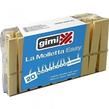 Gimi Pinzas Easy, Blanco, 2x1.5x9 cm, 20